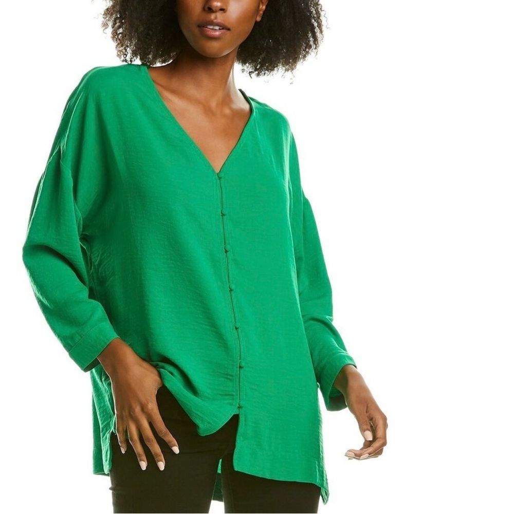 NWT Live Unlimited Button-Through Blouse green XL